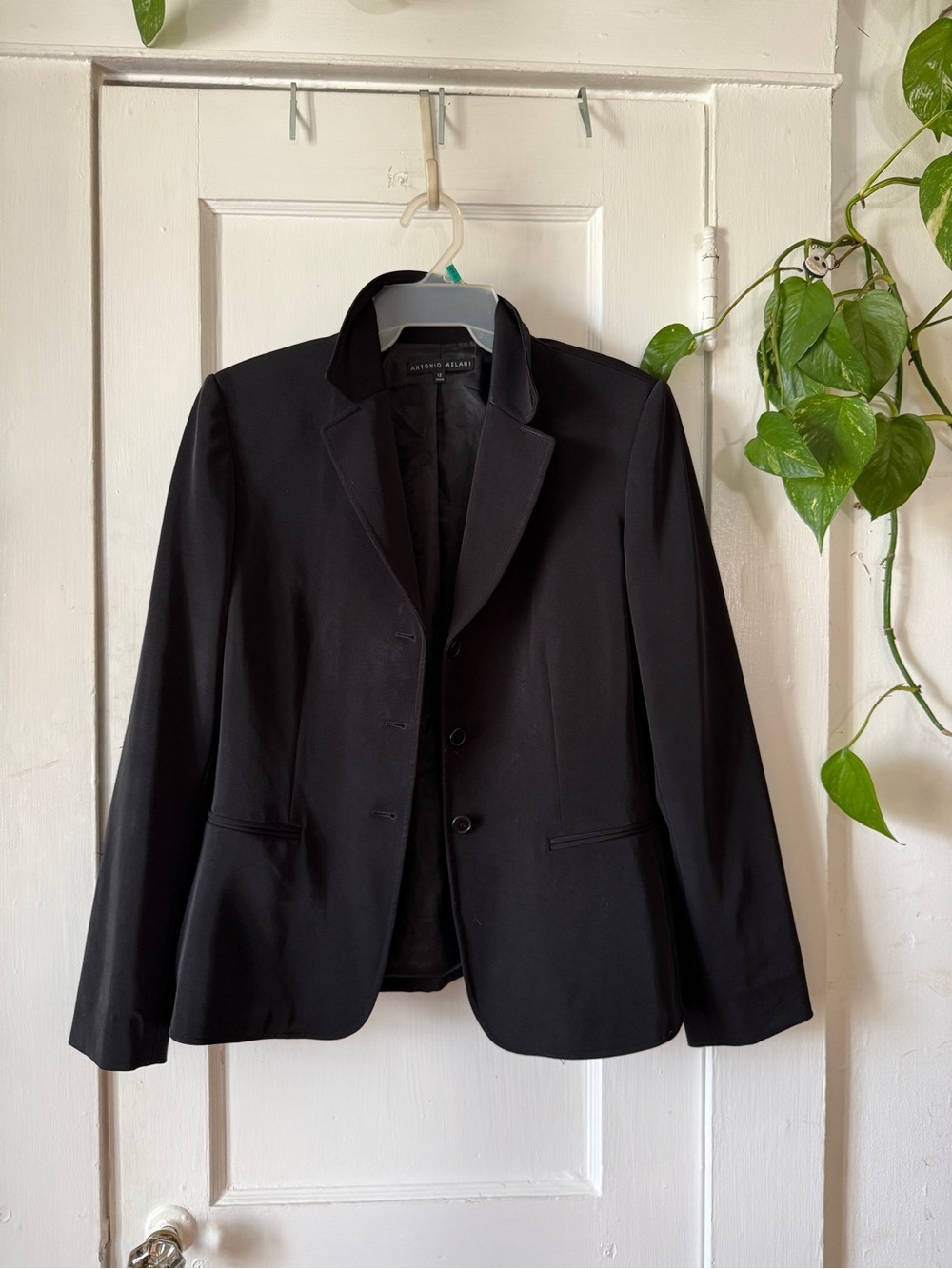 ANTONIO MELANI Black Tailored Notch Collar Blazer size 12